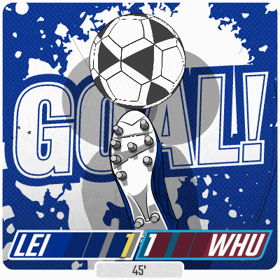 Leicester City F.C. (1) Vs. West Ham United F.C. (1) First Half GIF