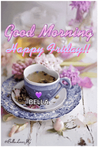 a picture of a cup of coffee with the name bella