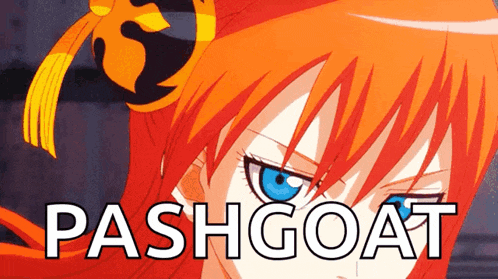 a picture of a girl with red hair and the words pashgoat