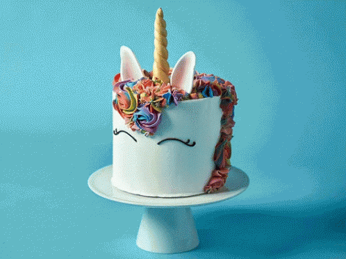 Unicorn Cake Birthday Cake GIF - Unicorn Cake Birthday Cake Happy Birthday Unicorn GIFs