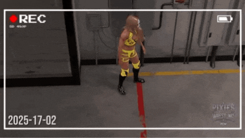 a video of a wrestling match is being recorded with the date 2025-17-02