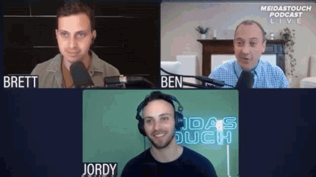 brett ben and jordy are on a podcast