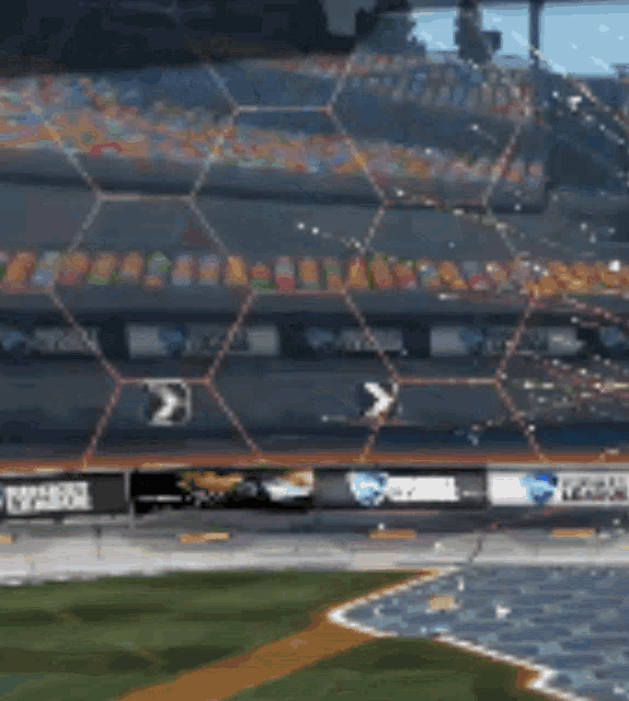 a pixelated image of a race track with a blue sign that says kiddream