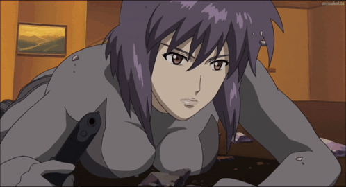 a cartoon of a woman with purple hair and the words animated.tv below her