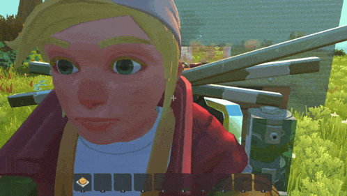 a screenshot of a video game shows a person 's face with a cross in the middle