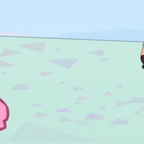 a cartoon character holding an ice cream cone with a blue spot on it