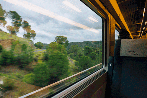 the word renfe is on the back of a chair