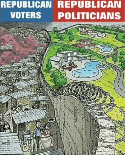 a poster that says republican voters republican politicians on it