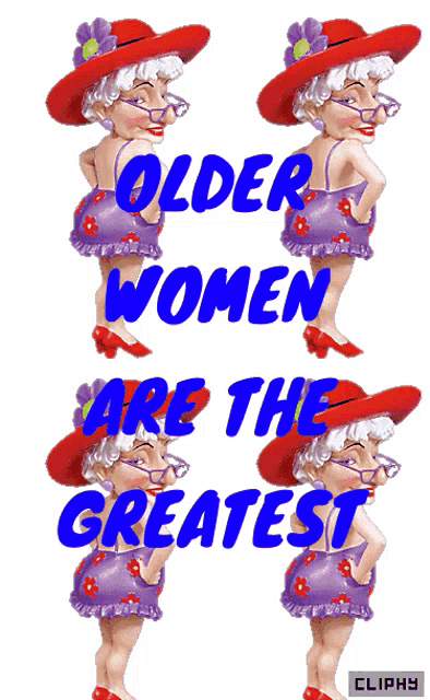older women are the greatest written in blue