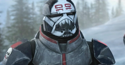 a close up of a star wars clone trooper wearing a helmet and armor .