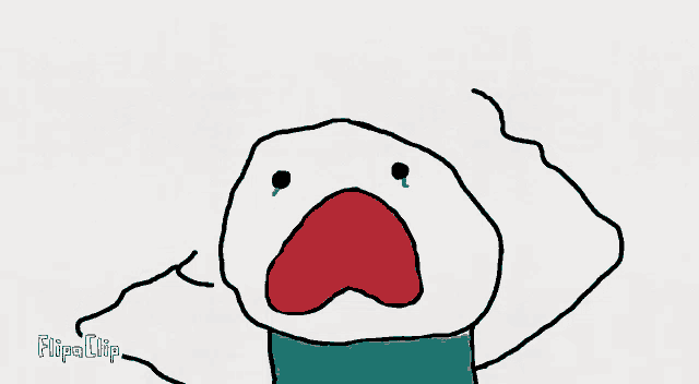 a drawing of a person crying with tears coming out of their eyes