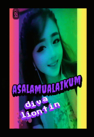 a picture of a girl with the words assalamualaikum diva liontin below her