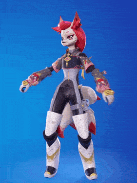 a furry character with red hair and a star on her head