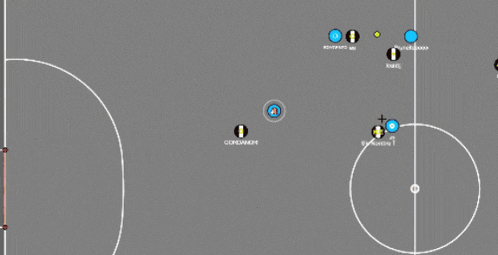 a diagram of a soccer field shows the positions of the players and the goal