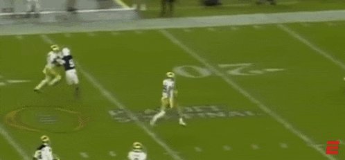 a group of football players are playing a game and one of them has the number 38 on his jersey