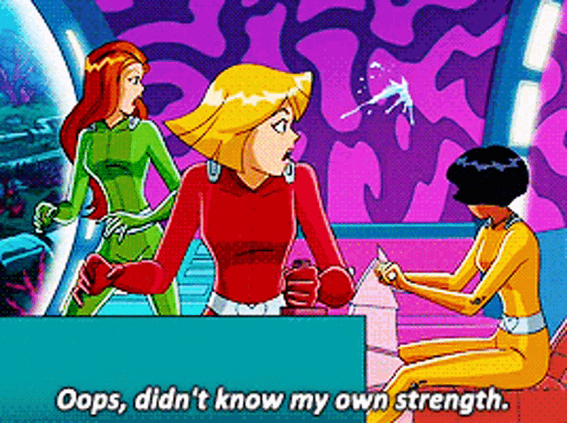 Totally Spies Clover GIF - Totally Spies Clover Oops Didnt Know My Own Strength GIFs