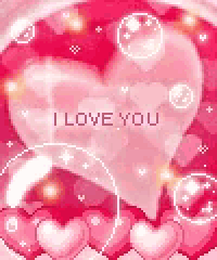 a pink heart with the words `` i love you '' written on it