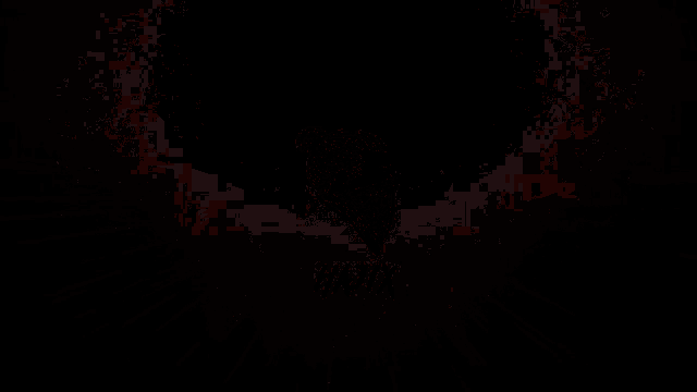 a glowing red circle with a drawing of a hand inside of it