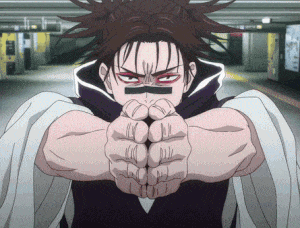 a man with a bandage on his nose is holding his fists up in front of his face