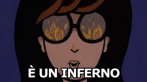 Inferno è Un Inferno Orribile Daria Fuoco GIF - Hell Its Like Hell Horrible GIFs