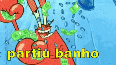 Caranguejo Senhorcaranguejo Bobesponja Banho Dinheiro GIF - Mr Crab Sponge Bob Shower GIFs