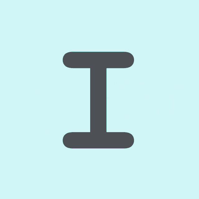 a blue heart and the letter i on a blue background