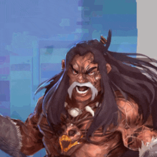a painting of a man with long hair and a white mustache