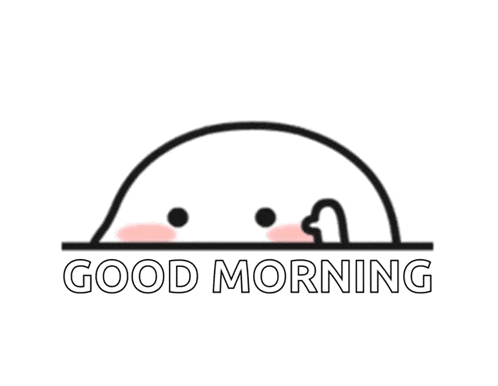 a drawing of a seal with the words `` good morning '' written below it