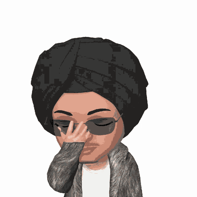 a cartoon of a man wearing a turban and glasses