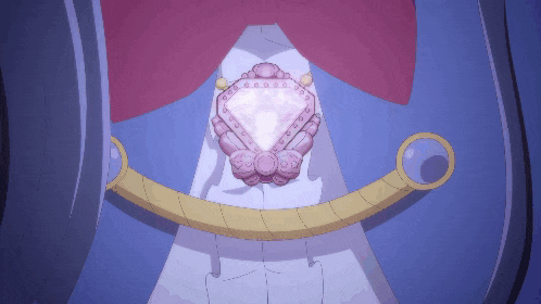 a cartoon drawing of a necklace with a diamond in the center