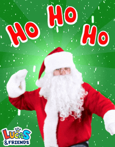 a picture of santa claus with the words ho ho ho on the top