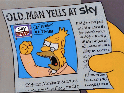 Old Man Yells At Sky Sky News GIF - Old Man Yells At Sky Sky News Simpsons GIFs