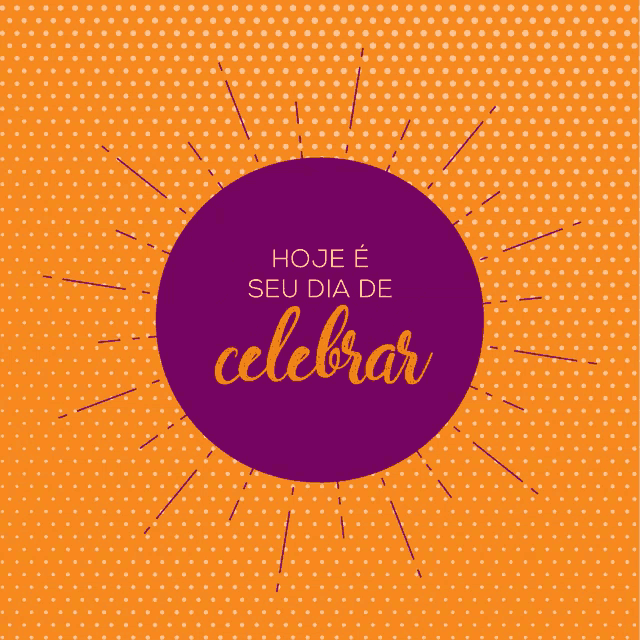 a purple circle with the words feliz aniversario written on it