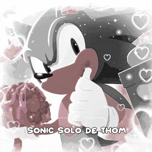 a sonic solo de thom poster with a cartoon character