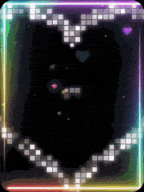 a black background with a rainbow border and a heart in the middle