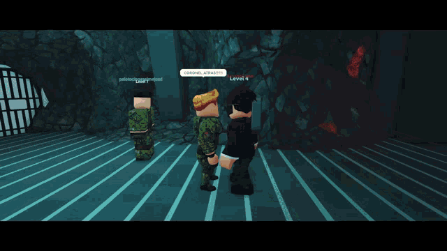 a video game scene with a man in a green uniform saying " coronel atari "