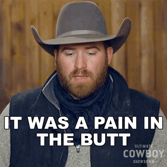 It Was A Pain In The Butt Keaton Barger GIF - It Was A Pain In The Butt Keaton Barger Ultimate Cowboy Showdown GIFs