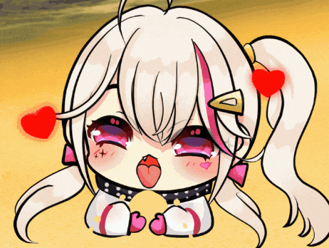 a drawing of a girl with white hair and pink eyes