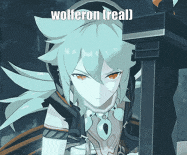 a picture of a anime character with the words wolferon real