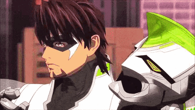 a cartoon character with a mask on his face