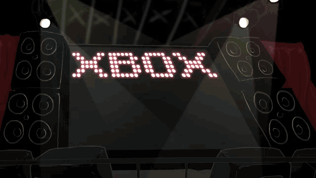 a sign that says xbox live on a stage
