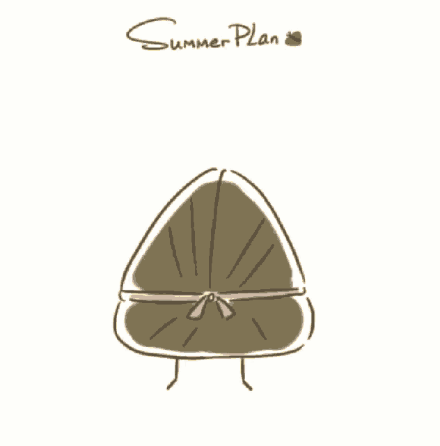 a cartoon drawing of a mushroom with the words summer plan written on it