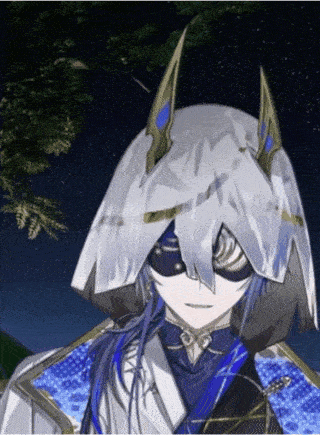 a drawing of a person with long blue hair and a hood