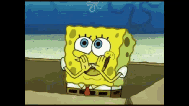 a cartoon of spongebob squarepants with a surprised expression on his face