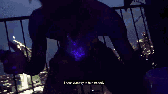 a man smoking a cigarette with the words " i don 't want to hurt nobody " on the bottom