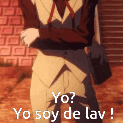 a man in a suit and tie is holding a book and says yo soy de lav