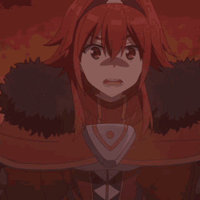 a cartoon character with red hair is covering her head with her hand