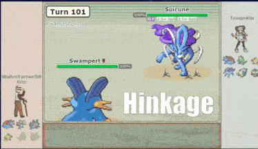 a screenshot of a video game with hinkage written on the bottom right