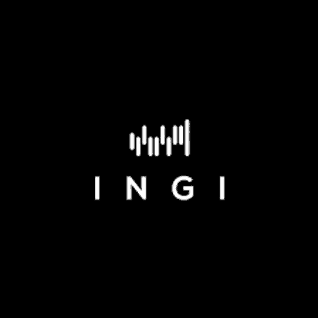 a white logo on a black background that says ingi