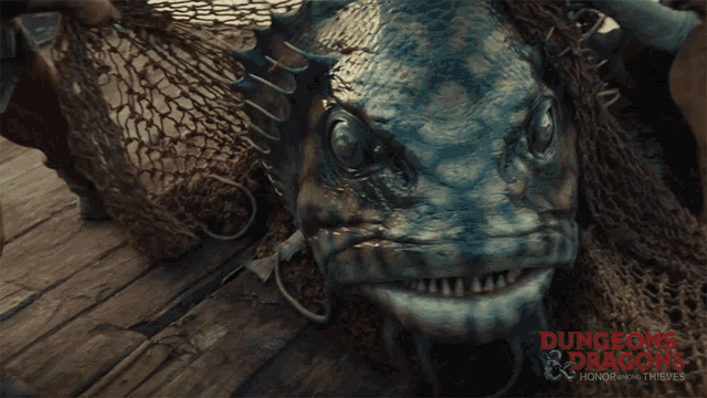 a picture of a fish with the words dungeons & dragons honor and thieves written on the bottom